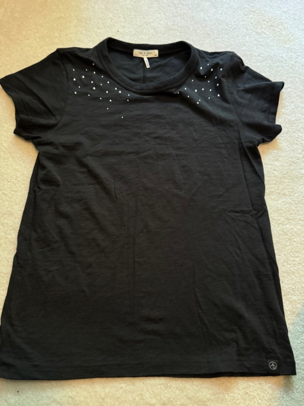 rag & bone black and silver metal shoulder area dot details Size S/P